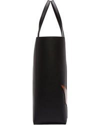 schwarze bedruckte Shopper Tasche aus Leder von Stella McCartney