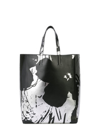 schwarze bedruckte Shopper Tasche aus Leder von Calvin Klein 205W39nyc