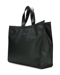 schwarze bedruckte Shopper Tasche aus Leder von MM6 MAISON MARGIELA