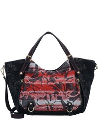 schwarze bedruckte Shopper Tasche aus Leder von Desigual