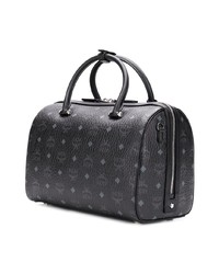 schwarze bedruckte Shopper Tasche aus Leder von MCM