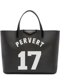 schwarze bedruckte Shopper Tasche aus Leder von Givenchy