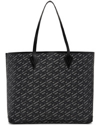 schwarze bedruckte Shopper Tasche aus Leder von Versace
