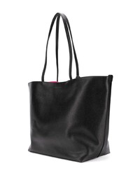 schwarze bedruckte Shopper Tasche aus Leder von Dsquared2
