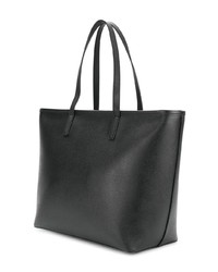 schwarze bedruckte Shopper Tasche aus Leder von Karl Lagerfeld