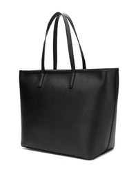 schwarze bedruckte Shopper Tasche aus Leder von Karl Lagerfeld