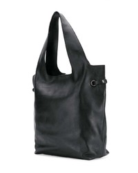 schwarze bedruckte Shopper Tasche aus Leder von Roberto Cavalli