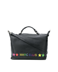 schwarze bedruckte Shopper Tasche aus Leder von Marc Ellis