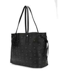 schwarze bedruckte Shopper Tasche aus Leder von MCM