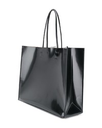 schwarze bedruckte Shopper Tasche aus Leder von N°21