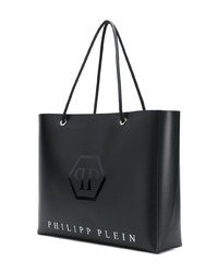 schwarze bedruckte Shopper Tasche aus Leder von Philipp Plein