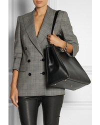 schwarze bedruckte Shopper Tasche aus Leder von Fendi