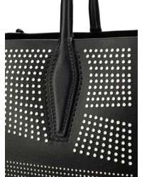 schwarze bedruckte Shopper Tasche aus Leder von Lanvin