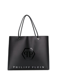 schwarze bedruckte Shopper Tasche aus Leder von Philipp Plein