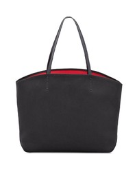 schwarze bedruckte Shopper Tasche aus Leder von Prada