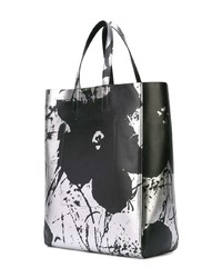 schwarze bedruckte Shopper Tasche aus Leder von Calvin Klein 205W39nyc