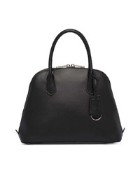 schwarze bedruckte Shopper Tasche aus Leder von Prada