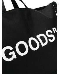 schwarze bedruckte Shopper Tasche aus Leder von Off-White