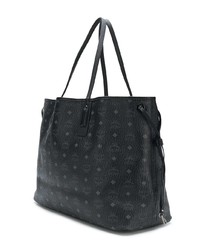 schwarze bedruckte Shopper Tasche aus Leder von MCM