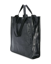 schwarze bedruckte Shopper Tasche aus Leder von Balmain