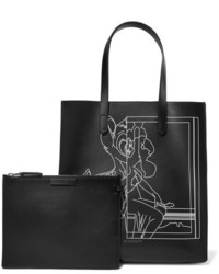 schwarze bedruckte Shopper Tasche aus Leder von Givenchy