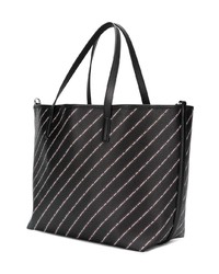 schwarze bedruckte Shopper Tasche aus Leder von Karl Lagerfeld