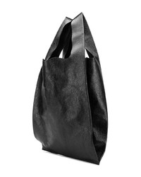 schwarze bedruckte Shopper Tasche aus Leder von Balenciaga