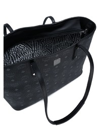 schwarze bedruckte Shopper Tasche aus Leder von MCM