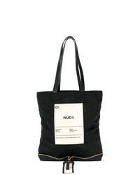schwarze bedruckte Shopper Tasche aus Nylon von N°21