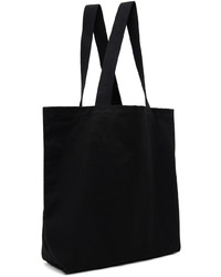 schwarze bedruckte Shopper Tasche aus Segeltuch von MAISON KITSUNÉ