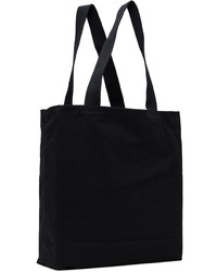 schwarze bedruckte Shopper Tasche aus Segeltuch von MAISON KITSUNÉ