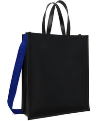 schwarze bedruckte Shopper Tasche aus Segeltuch von Alexander McQueen
