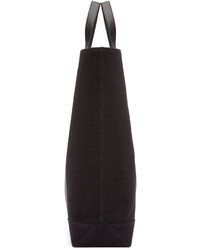 schwarze bedruckte Shopper Tasche aus Segeltuch von Saint Laurent