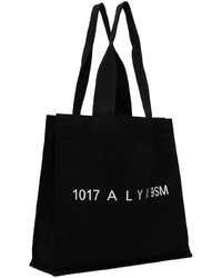 schwarze bedruckte Shopper Tasche aus Segeltuch von 1017 Alyx 9Sm