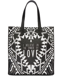 schwarze bedruckte Shopper Tasche aus Segeltuch von Givenchy