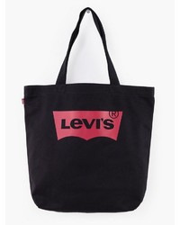 schwarze bedruckte Shopper Tasche aus Segeltuch von Levi's