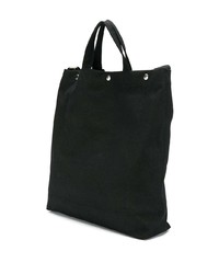 schwarze bedruckte Shopper Tasche aus Segeltuch von Calvin Klein