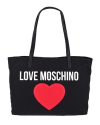 schwarze bedruckte Shopper Tasche aus Segeltuch von Love Moschino