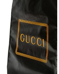 schwarze bedruckte Shopper Tasche aus Segeltuch von Gucci