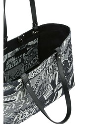 schwarze bedruckte Shopper Tasche aus Segeltuch von Hysteric Glamour