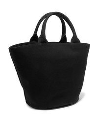 schwarze bedruckte Shopper Tasche aus Segeltuch von Prada