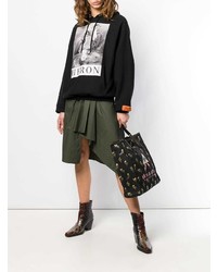 schwarze bedruckte Shopper Tasche aus Segeltuch von Coach