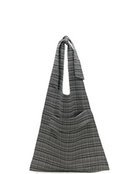 schwarze bedruckte Shopper Tasche aus Segeltuch von Raf Simons