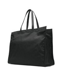 schwarze bedruckte Shopper Tasche aus Segeltuch von Balenciaga