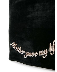 schwarze bedruckte Shopper Tasche aus Segeltuch von Tu Es Mon Trésor