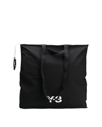 schwarze bedruckte Shopper Tasche aus Segeltuch von Y-3