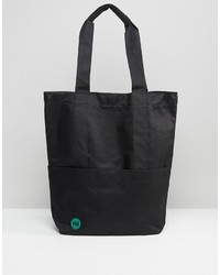 schwarze bedruckte Shopper Tasche aus Wildleder von Mi-pac