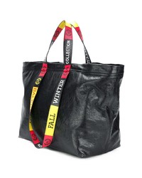 schwarze bedruckte Shopper Tasche von Balenciaga