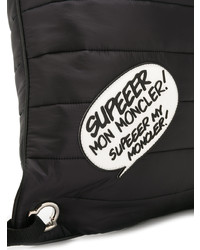schwarze bedruckte Shopper Tasche von Moncler