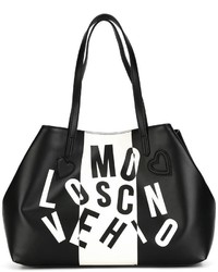 schwarze bedruckte Shopper Tasche von Love Moschino